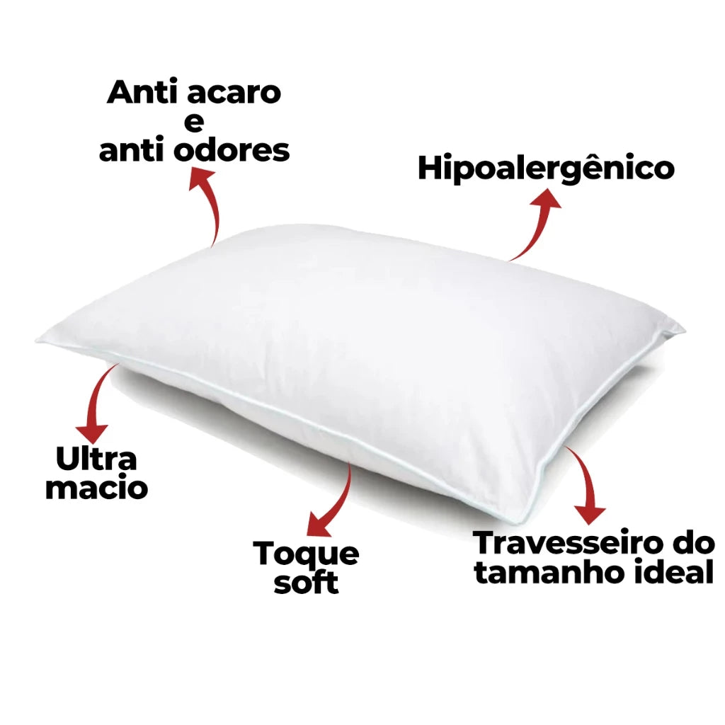 Kit 4 Travesseiros na Cama